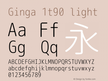 Ginga 1t90 light  Font Sample