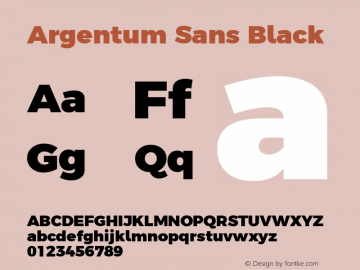 Argentum Sans Black Version 2.00;August 24, 2019;FontCreator 11.5.0.2425 64-bit图片样张