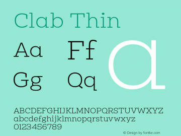 ClabThin Version 1.000;YWFTv17 Font Sample