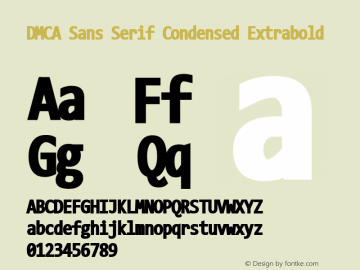 DMCA Sans Serif Condensed Extrabold Version 9.0 ; ttfautohint (v1.8.3) -l 2 -r 96 -G 96 -x 0 -H 235 -D latn -f none -m 