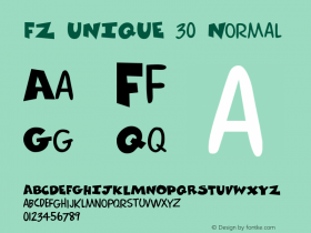 FZ UNIQUE 30 Normal 1.000 Font Sample