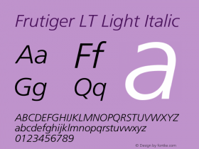 Frutiger LT 46 Light Italic 001.000图片样张