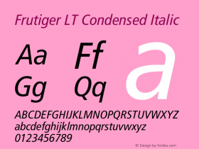 Frutiger LT 58 Condensed Italic 001.000图片样张