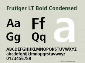 Frutiger LT 67 Bold Condensed 001.000图片样张