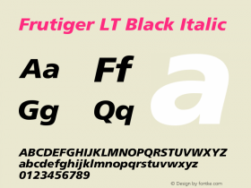 Frutiger LT 76 Black Italic 001.000图片样张