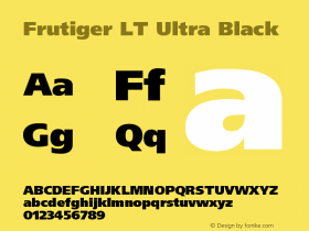 Frutiger LT 95 Ultra Black 001.000 Font Sample