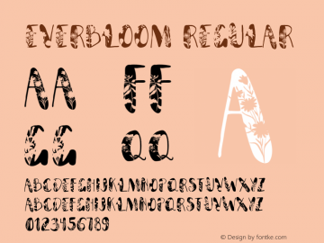 Everbloom Version 1.00 August 25, 2019, initial release Font Sample