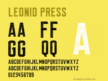 Leonid Press Version 1.000 Font Sample