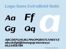 LaguSans-ExtraBoldItalic Version 1.000;PS 001.000;hotconv 1.0.88;makeotf.lib2.5.64775 Font Sample