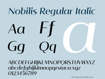 Nobilis Italic Version 1.001 | wf-rip DC20180430 Font Sample