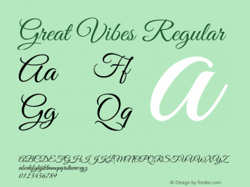 Great Vibes Version 1.001 Font Sample