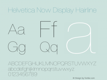 Helvetica Now Display Hairline Version 1.00, build 4, s3图片样张