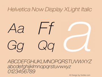 Helvetica Now Display XLt It Version 1.00, build 4, s3图片样张