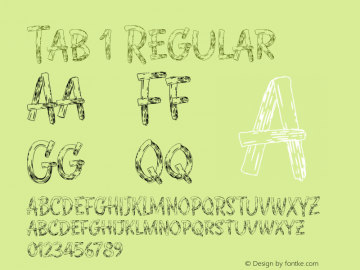 Tab 1 Version 1.00;August 30, 2019 Font Sample