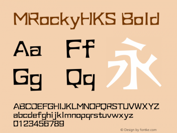 MRockyHKS Bold  Font Sample