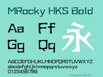 MRocky HKS Bold  Font Sample