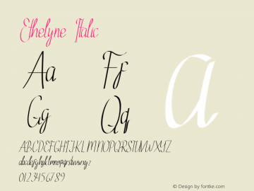 Ethelyne Italic Version 1.002;Fontself Maker 3.2.2 Font Sample