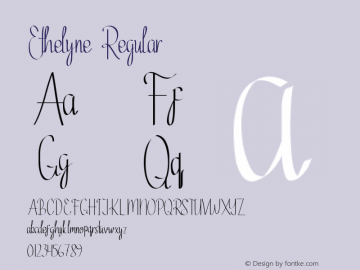 Ethelyne Version 1.002;Fontself Maker 3.2.2 Font Sample
