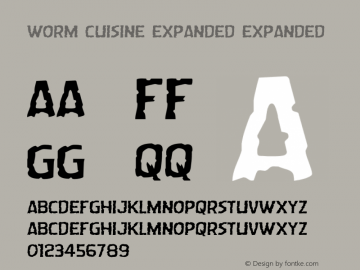 Worm Cuisine Expanded Version 1.0; 2015 Font Sample