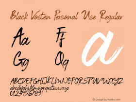 Black Vosten Personal Use Version 1.00;August 21, 2019;FontCreator 11.5.0.2427 32-bit图片样张