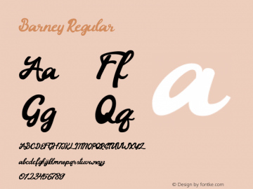 Barney Version 1.00;August 26, 2019;FontCreator 12.0.0.2545 64-bit Font Sample