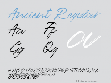 Ancient Version 1.00;July 16, 2019;FontCreator 11.5.0.2427 64-bit图片样张