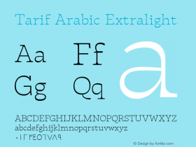 TarifArabic-Extralight Version 1.000;hotconv 1.0.109;makeotfexe 2.5.65596;YWFTv17 Font Sample