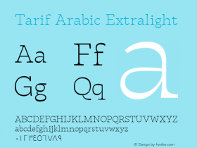 TarifArabic-Extralight Version 1.000;hotconv 1.0.109;makeotfexe 2.5.65596;YWFTv17图片样张