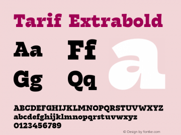 Tarif-Extrabold Version 1.000;hotconv 1.0.109;makeotfexe 2.5.65596;YWFTv17图片样张
