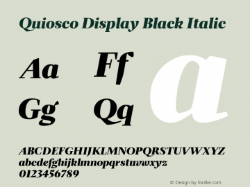 QuioscoDisplayBlackItalic Version 1.000图片样张