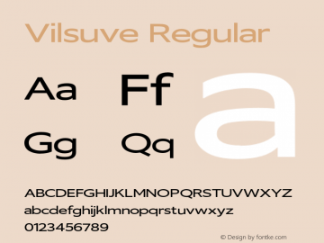 VilsuveRegular Version 1.000;YWFTv17 Font Sample