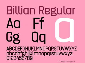 Billian Regular Version 1.000图片样张