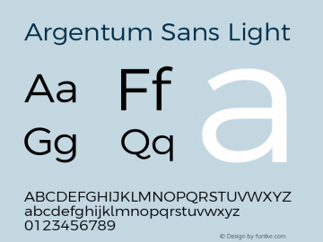 Argentum Sans Light Version 2.00;September 7, 2019;FontCreator 11.5.0.2425 64-bit Font Sample