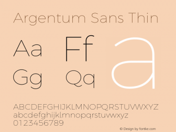 Argentum Sans Thin Version 2.00;September 7, 2019;FontCreator 11.5.0.2425 64-bit图片样张