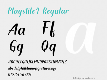 Playstile4 Version 1.000 Font Sample