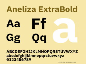 Aneliza ExtraBold Version 3.001;September 8, 2019;FontCreator 11.5.0.2425 64-bit; ttfautohint (v1.6) Font Sample