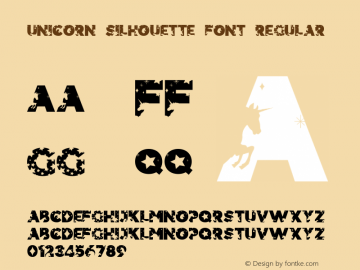 Unicorn Silhouette Font Regular Version 1.000 Font Sample