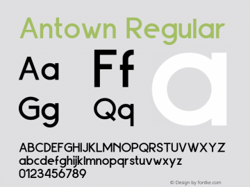 Antown Version 1.00;September 7, 2019;FontCreator 11.5.0.2422 64-bit Font Sample
