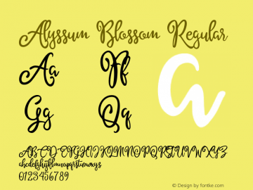 AlyssumBlossom Version 1.000;PS 001.001;hotconv 1.0.56 Font Sample