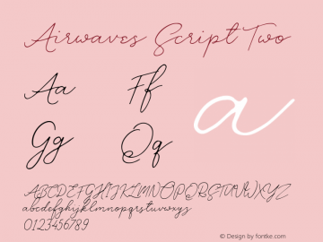 Airwaves Script Two Version 1.000 Font Sample