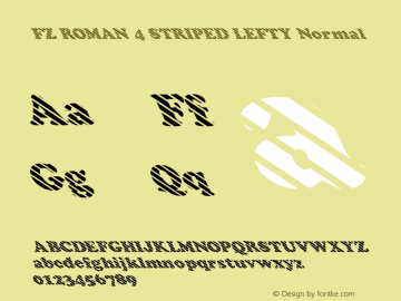 FZ ROMAN 4 STRIPED LEFTY Normal 1.000 Font Sample