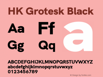 HK Grotesk Black Version 2.410 Font Sample