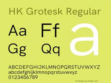 HK Grotesk Regular Version 2.410;hotconv 1.0.109;makeotfexe 2.5.65596 Font Sample