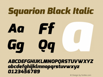 Squarion Black Italic Version 1.00;September 11, 2019;FontCreator 11.5.0.2425 64-bit Font Sample