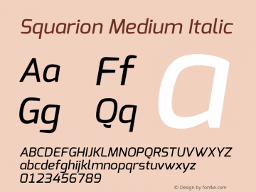 Squarion Medium Italic Version 1.00;September 11, 2019;FontCreator 11.5.0.2425 64-bit图片样张