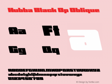 Hubba-BlackOpOblique Version 1.000图片样张