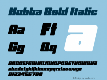 Hubba-BoldOblique Version 1.000 Font Sample