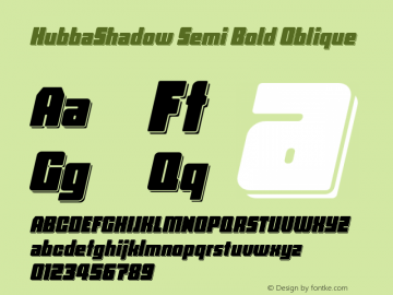 HubbaShadow-SemiBoldOblique Version 1.000图片样张