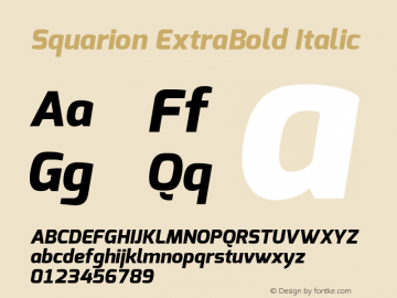 Squarion ExtraBold Italic Version 1.00;September 12, 2019;FontCreator 11.5.0.2425 64-bit; ttfautohint (v1.6)图片样张