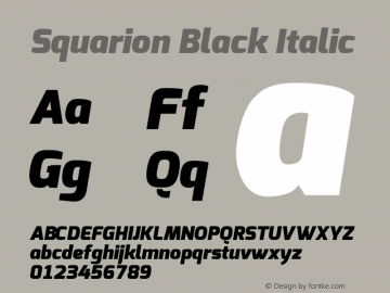 Squarion Black Italic Version 1.00;September 12, 2019;FontCreator 11.5.0.2425 64-bit; ttfautohint (v1.6) Font Sample